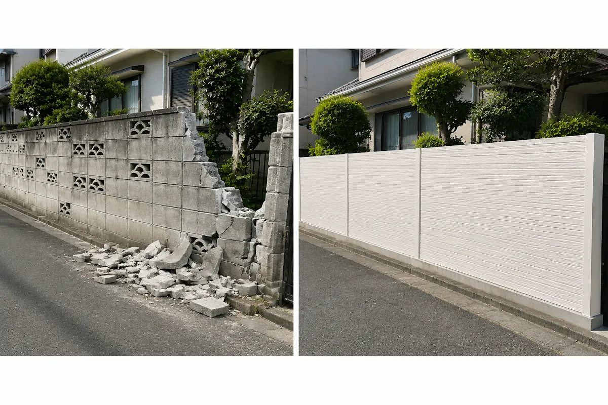 ブロック塀崩壊後のリフォームイメージ
